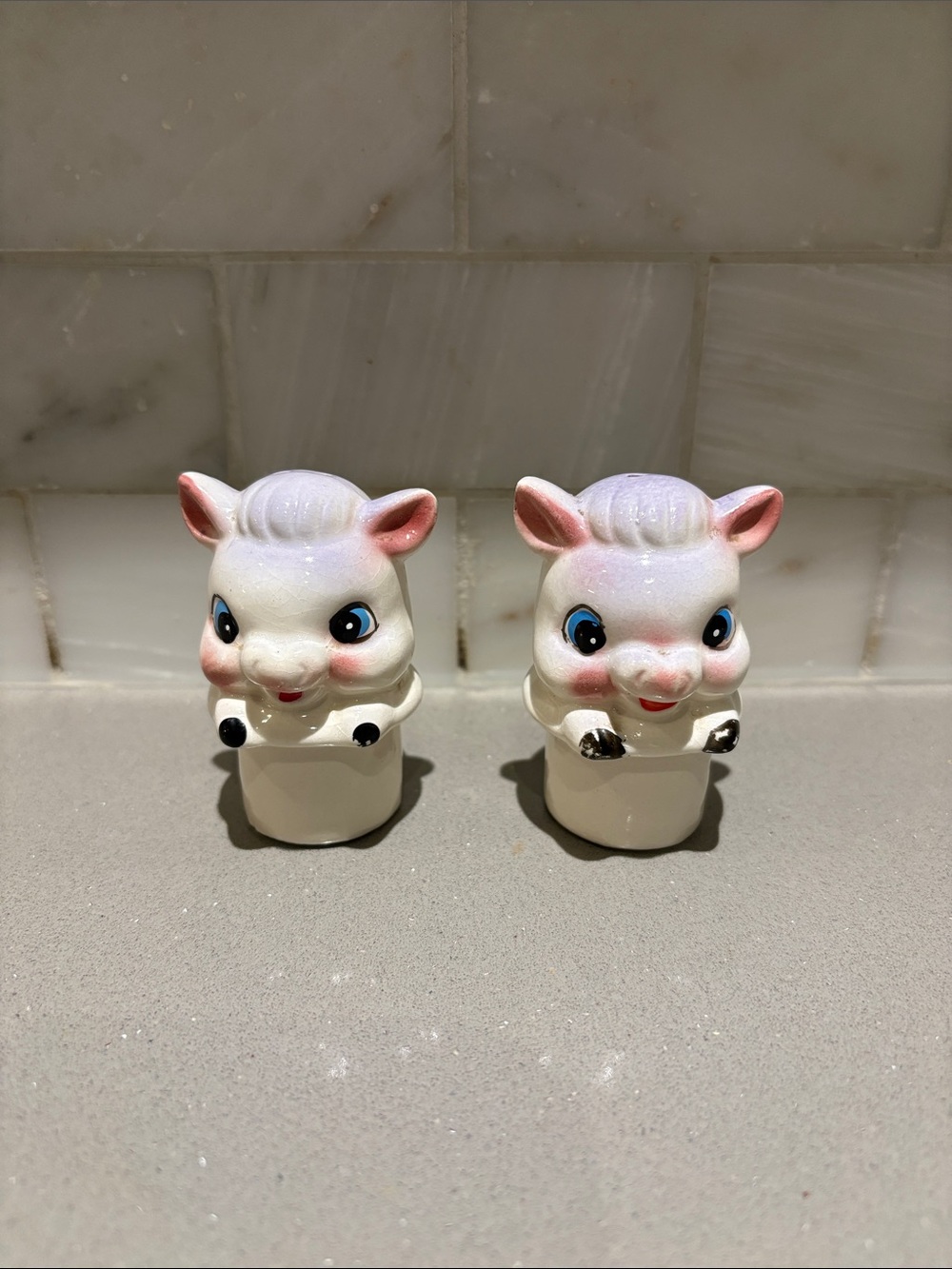 Vintage Antique Cow Salt and Pepper Shakers only $6
